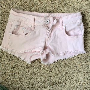 Light pink low rise shorts